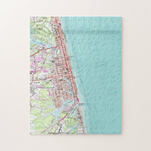 Vintage Karte von Virginia Beach (1965) Puzzle