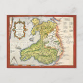 Vintage Karte von Wales und Anglesey 1579 (Vorderseite)