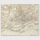 Vintage Karte von Warschau Polen (1831) Geschenkpapier (Flach)