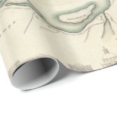 Vintage Karte von Warschau Polen (1831) Geschenkpapier (Rolleneckpunkt)