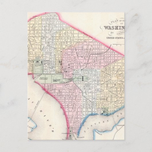 Vintage Karte von Washington D.C. (1864) (Vorderseite)
