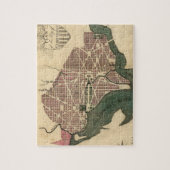 Vintage Karte von Washington DC (1793) Puzzle (Vertikal)