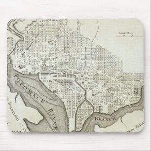 Vintage Karte von Washington DC (1794) Mousepad