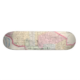 Vintage Karte von Washington DC (1864) Skateboard