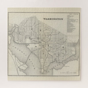 Vintage Karte von Washington DC (1866) Puzzle
