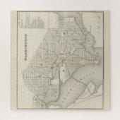 Vintage Karte von Washington DC (1866) Puzzle (Vertikal)