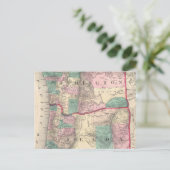 Vintage Karte von Washington und Oregon (1875) (Stehend Vorderseite)