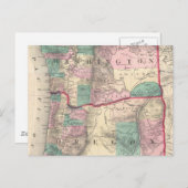 Vintage Karte von Washington und Oregon (1875) (Vorne/Hinten)
