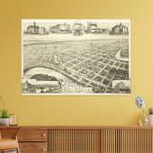 Vintage Karte von Wichita Falls TX (1890) Leinwanddruck (Insitu (Wohnzimmer))