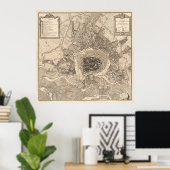 Vintage Karte von Wien Österreich (1783) Poster (Heimbüro)