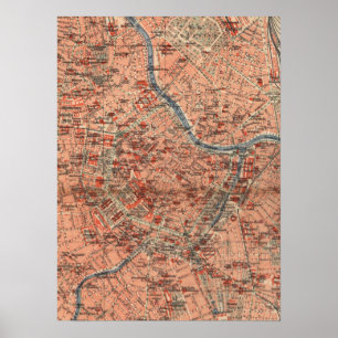 Vintage Karte von Wien Österreich (1920) Poster