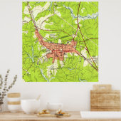 Vintage Karte von Williamsburg Virginia (1952) Poster (Küche)