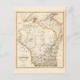 Vintage Karte von Wisconsin 1852