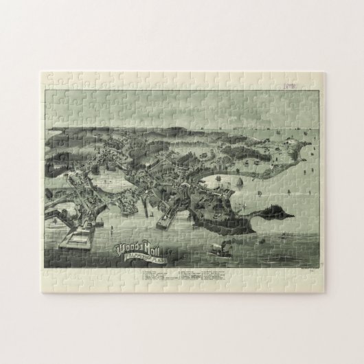 Vintage Karte von Woods Hole Falmouth MA Puzzle (Horizontal)