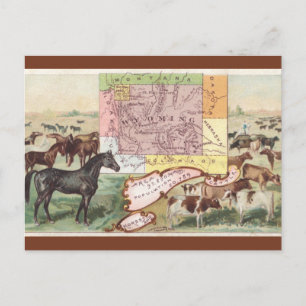 Vintage-Karte von Wyoming Postkarte