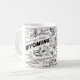Vintage-Karte von Wyoming-Tasse Kaffeetasse