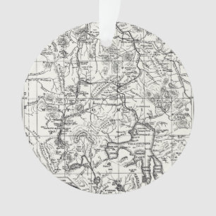 Vintage Karte von Yellowstone Nationalpark Ornament
