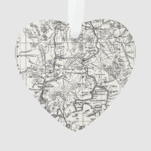 Vintage Karte von Yellowstone Nationalpark Ornament