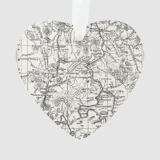 Vintage Karte von Yellowstone Nationalpark Ornament (Rückseite)