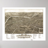 Vintage Karte von Youngstown Ohio (1883)