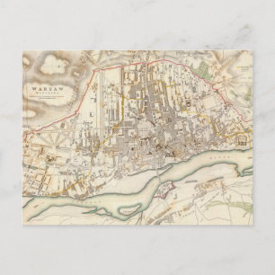 Vintage Karte Warschaus Polen (1831)