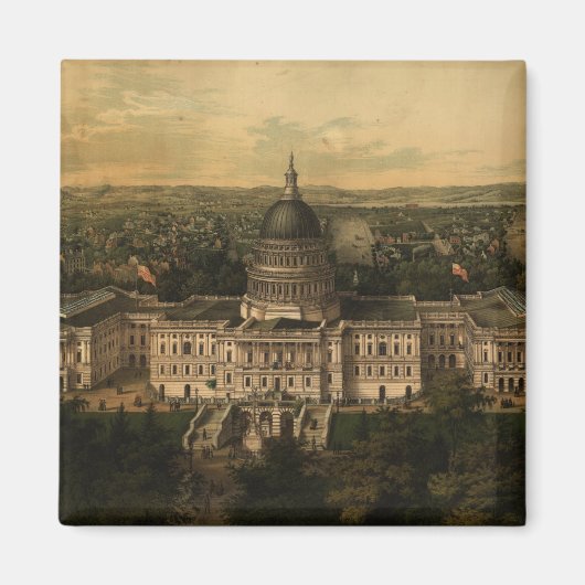 Vintage Karte Washington D.C. (1857) Magnet (Vorne)