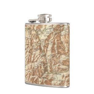 Vintage Karte weißen Mountains (1937) Flachmann