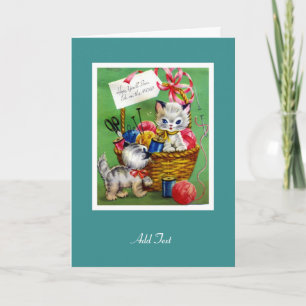 Vintage Karte wird bald gut zwei Kätzchen