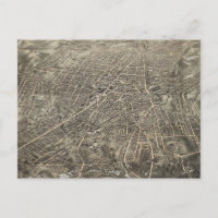 Vintage Karte Worcester MA (1878)