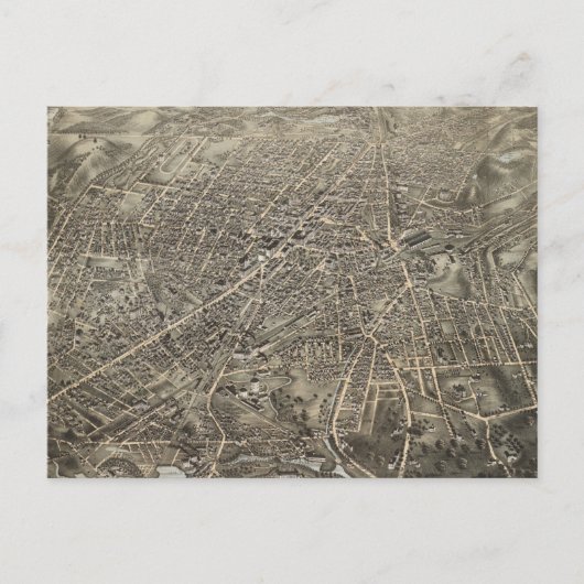 Vintage Karte Worcester MA (1878) (Vorderseite)