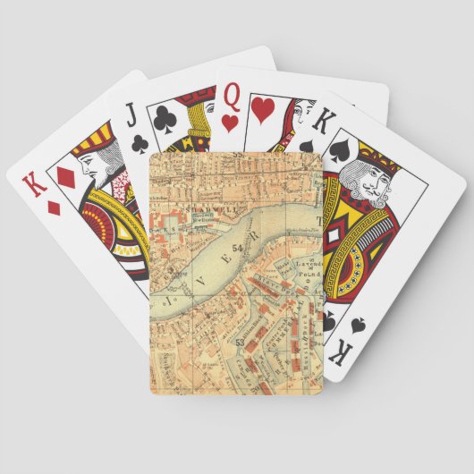 Vintage Karte zu London Themse Spielkarten (Rückseite)