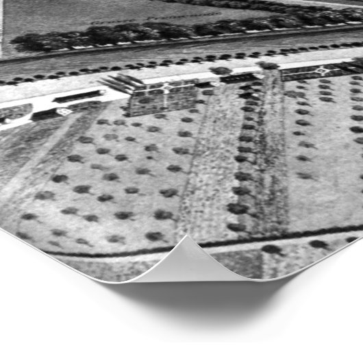 Vintage Karte Zürich Schweiz (1850) Poster (Ecke)