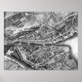 Vintage Karte Zürich Schweiz (1850) Poster (Vorne)