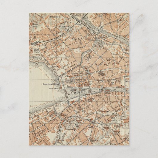 Vintage Karte Zürich Schweiz (1913) (Vorderseite)