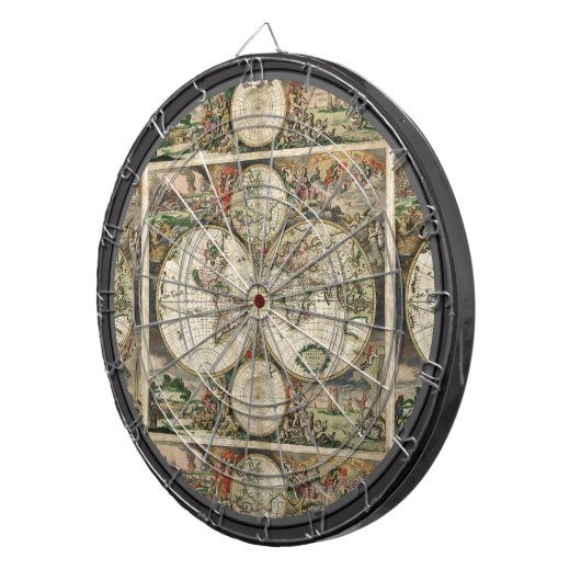 Vintage Kartemehrsprachiger Dartboard Dartscheibe (Vorderseite rechts)