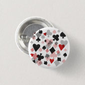 Vintage Karten-Anzugs-Collage - Rot u. Schwarzes Button (Vorne & Hinten)