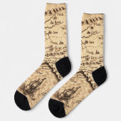 Vintage-Karten-Crew-Socken Socken (Linkes Detail)