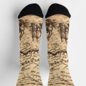 Vintage-Karten-Crew-Socken Socken (Oben)