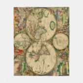 Vintage Karten der alten Welt Antike Karten Fleecedecke (Vorderseite)