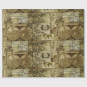 Vintage Karten der alten Welt Antike Karten Geschenkpapier (Flach)