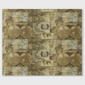 Vintage Karten der alten Welt Antike Karten Geschenkpapier (Flach)