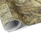 Vintage Karten der alten Welt Antike Karten Geschenkpapier (Rolleneckpunkt)