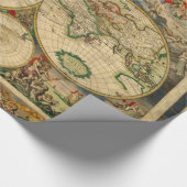Vintage Karten der alten Welt Antike Karten Geschenkpapier (Ecke)