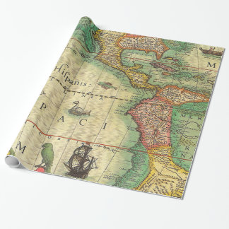 Vintage-Karten-Druck Geschenkpapier