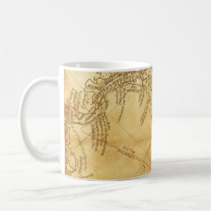 Vintage-Karten-Hintergrundpapier Kaffeetasse