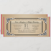 Vintage Karten-Hochzeitseinladung Einladung (Vorne/Hinten)