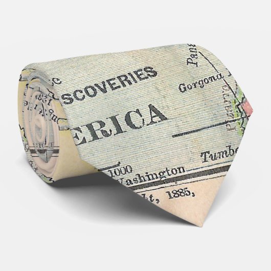 Vintage Karten-Krawatte Krawatte (Gerollt)