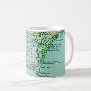 Vintage-Karten-Postkarten-Tasse der Küste von Geor Kaffeetasse