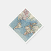 Vintage-Karten-Servietten Serviette (Ecke)