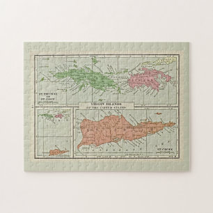 Vintage Karten, USVI Puzzle